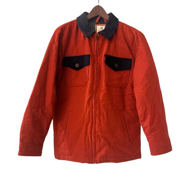 Legendary whitetails dark orange wool blend fleece lined jacket size medium - Picture 1 of 7
